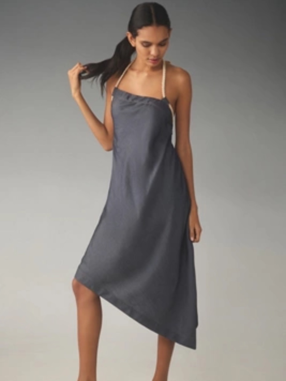 Anthropologie Let Me Be Rope-neck asymmetrical dress, NWOT, $168, S